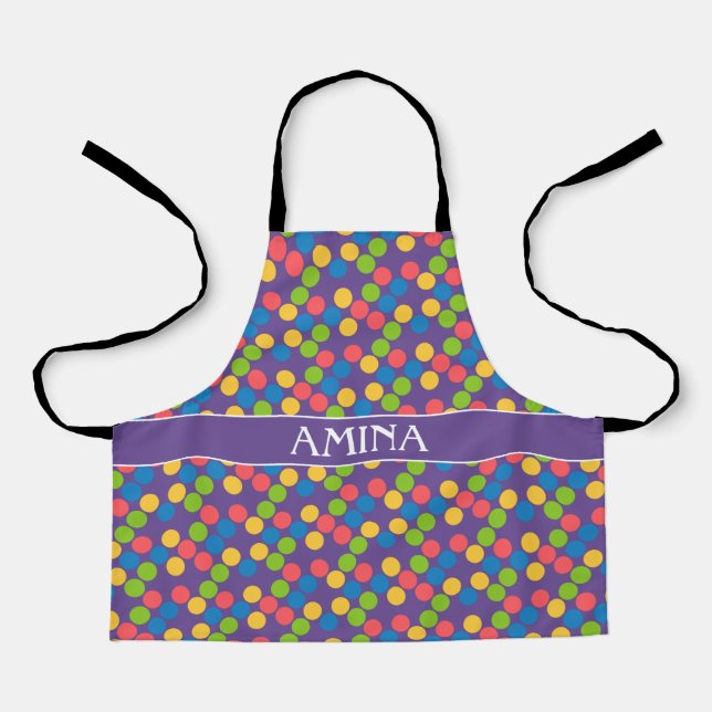 Tablier Cercles Violet Peach Minimal Motif (Recto)