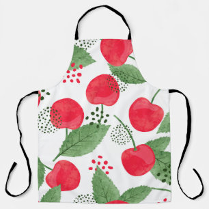 Tablier Cerise Berries Vintage, Aquarelle Sans Fil.