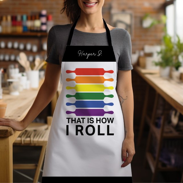 Tablier C'est comme ça que je roule - LGBTIQ drapeaux coul (🏳️‍🌈 This apron is serving up all the pride vibes with the perfect splash of color)