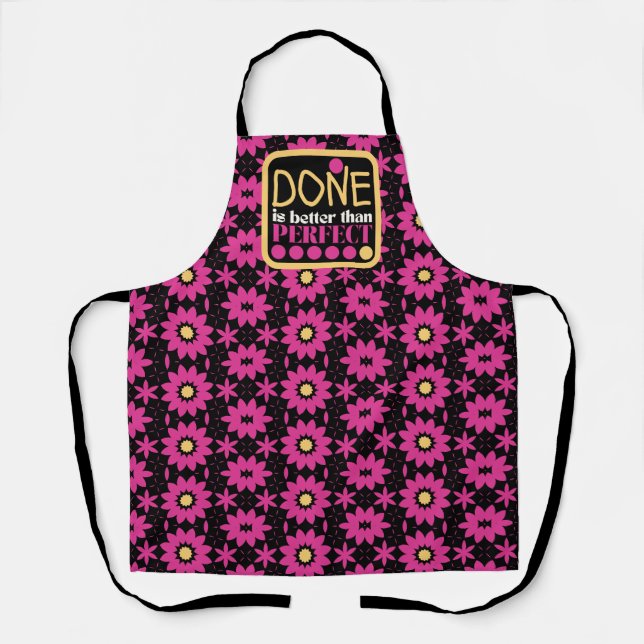 Tablier C'est mieux que parfait - floral rose (Recto)