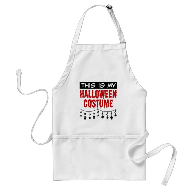 Tablier C'est mon costume d'Halloween crânes étoiles (Devant)
