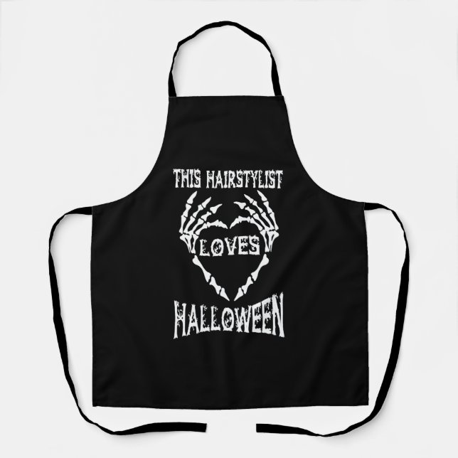 Tablier cette coiffeuse adore les t-shirts halloween (Recto)