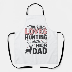 Tablier Cette fille adore chasser avec son papa design vin