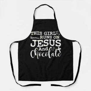 Tablier Cette Fille Fonctionne Sur Jésus Et Chocolat Chris