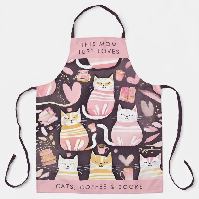 Tablier Cette maman aime les chats Café & Livres Cat Maman (Recto)