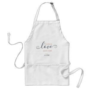 Tablier Challah est l'amour rendu comestible Tan et Script