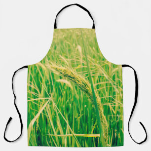 Tablier Champ de riz en milieu rural et frais, vintage sty