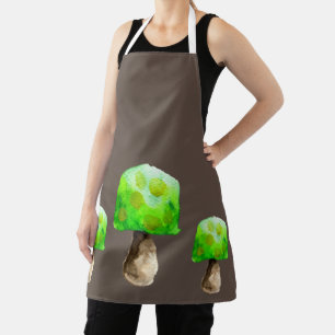 Tablier Champignon vert aquarelle champignons mignons