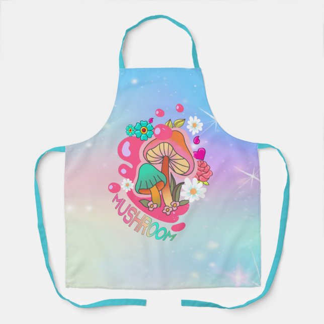 Tablier Champignons colorés Cute Apron (Recto)