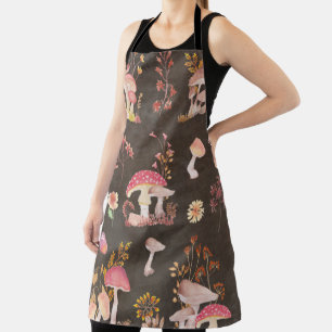 Tablier Champignons et fleurs sauvages