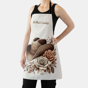 Tablier Chapeau de cowgirl Country Western avec fleurs
