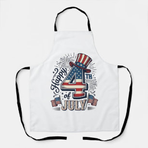 Tablier Chapeau patriotique vintage Happy 4 juillet vecteu