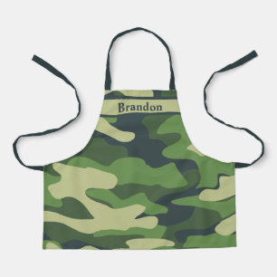 Tablier Chasseur de camouflage vert Monogramme Motif neutr
