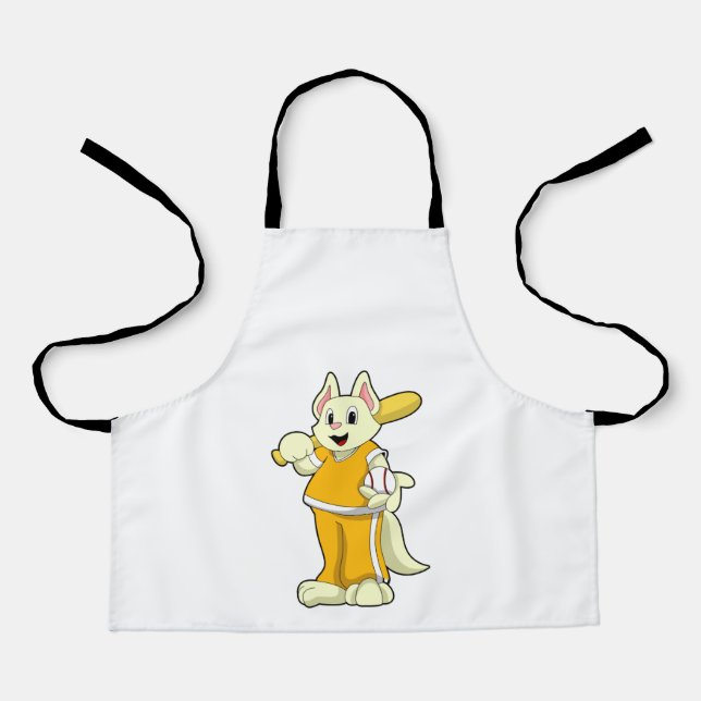 Tablier Chat au baseball avec batte de baseball (Recto)