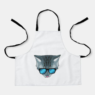 Tablier Chat avec lunettes de soleil