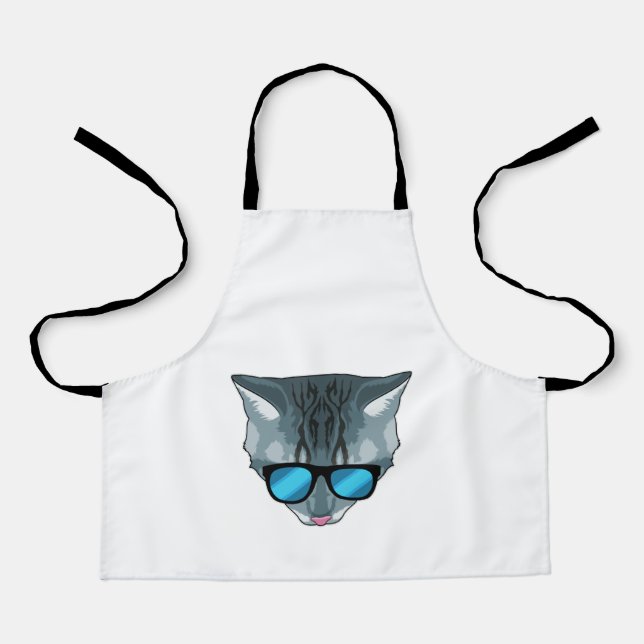 Tablier Chat avec lunettes de soleil (Recto)