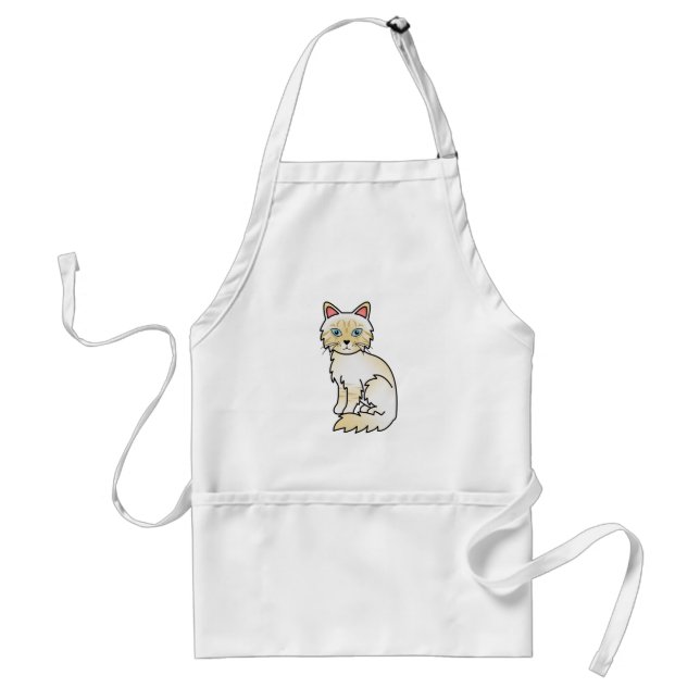 Tablier Chat Birman / Ragdoll au tabby crème pointe (Devant)