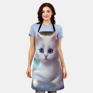 Tablier Chat blanc bouffé d'Imaginaire