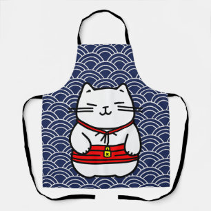 Tablier Chat chanceux japonais ou Maneki-Neko