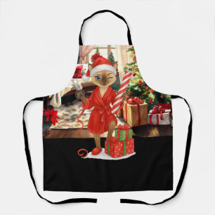 Tablier Chat Christmas Siamese chat