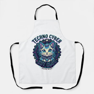 Tablier Chat Cyber Techno Drôle Conception Amateur de Chat