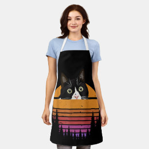 Tablier Chat de style rétro Chat noir de style vintage Cha