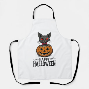 Tablier Chat d'Halloween Mignon Citrouille Vintage Épouvan