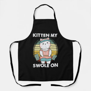 Tablier Chat drôle de musculation motivation gym animal
