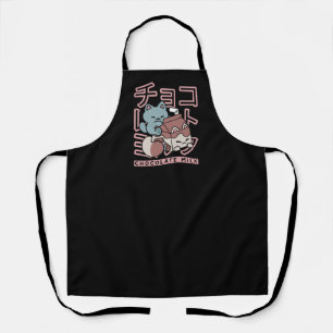 Tablier Chat Kawaii avec du Lait au Chocolat – Pop Art Jap