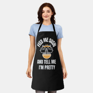 TABLIER CHAT MANGER SUSHI DITES-MOI JE SUIS JOLIE CUISINE 