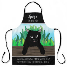 Chat noir accroché à la clôture, Thème Affaires, G