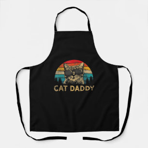 Tablier Chat Papa Vintage 80 Style Chat Rétro Disques