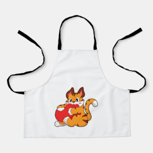 Tablier Chat tigre à l'amour avec coeur.PNG