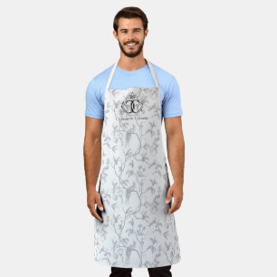 Tablier Château de Colombe Peacock toile apron (gris)