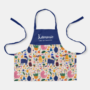 Tablier Chats Boho colorés Chef Motif en formation