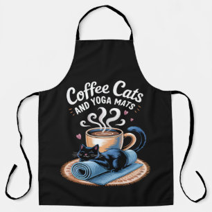 Tablier Chats Café et Tapis de Yoga Yoga de Chat Drôle