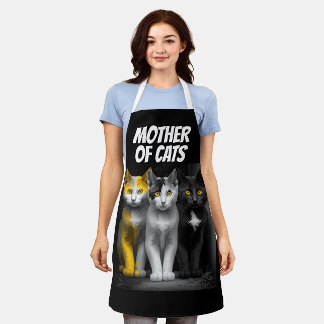 TABLIER CHATS CHAT MÈRE MÈRE'S DAY KITCHEN APRON (Porté)