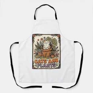 Tablier Chats Et Plantes Chat Plantes Cottagecore Vintage