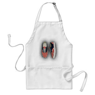 Tablier Chaussures rouge blanc et bleu Apron Cool
