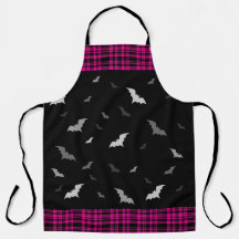 Chauve-souris gothique Vampire Plaid Apron noir et