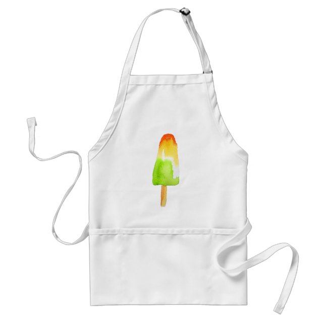Tablier Chaux orange popsicle Été glaces pop art (Devant)