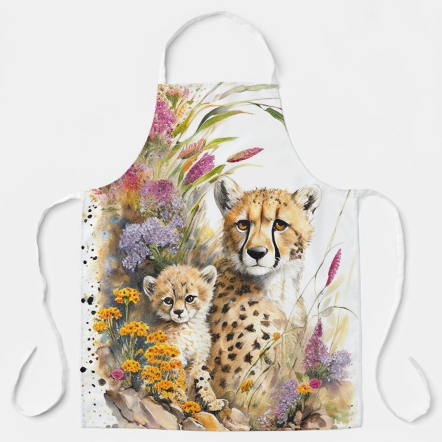 Tablier Cheetah Baby et maman (Recto)