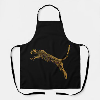 Tablier Cheetah en or métallique