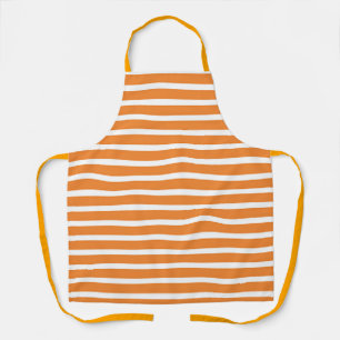 Tablier Chef aux larges bandes horizontales orange et blan