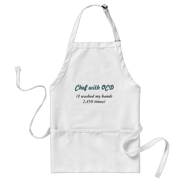 Tablier Chef avec OCD, (je me suis lavé les mains 2.458 (Devant)