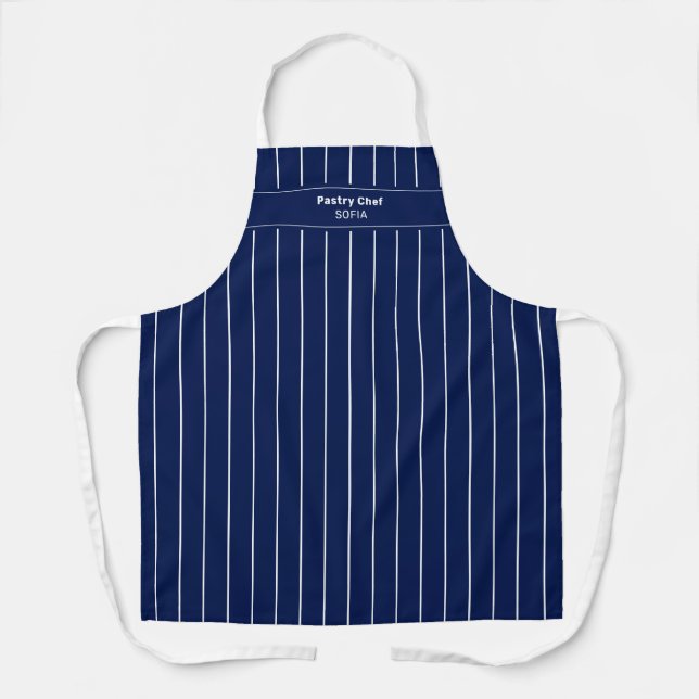 Tablier Chef bleu et blanc (Recto)