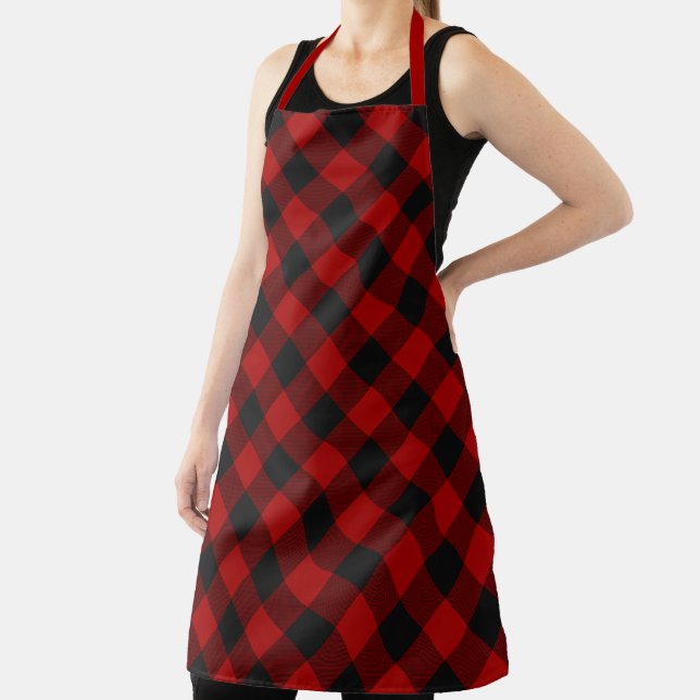Tablier Chef Clan Buffalo Red Tartan Plaid Motif (Insitu)