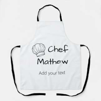 Tablier Chef cuisinier ajouter nom texte hommes cuisine bo
