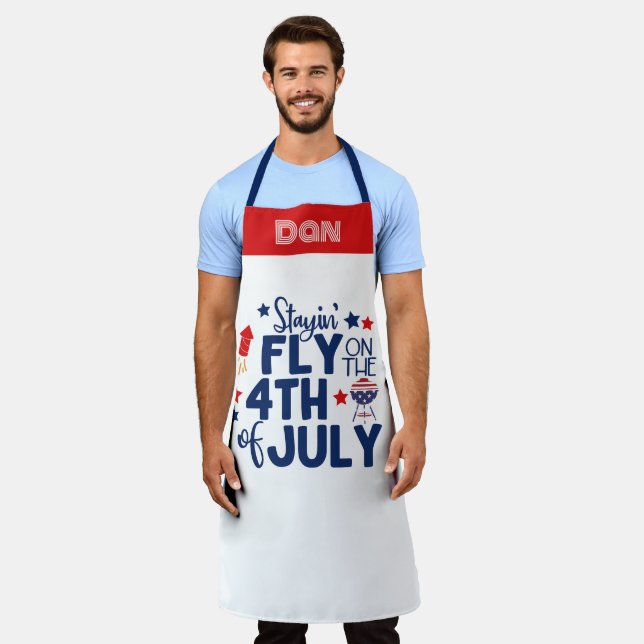 Tablier Chef de barbecue-grill personnalisé 4 juillet patr (Porté)