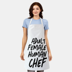 Tablier CHEF DE FEMME HUMAINE ADULTE Tout-en-un Imprimer T